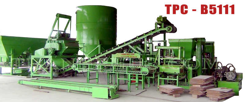 D&acirc;y chuyền sản xuất gạch kh&ocirc;ng nung tự động ho&agrave;n to&agrave;n TPC-B5111